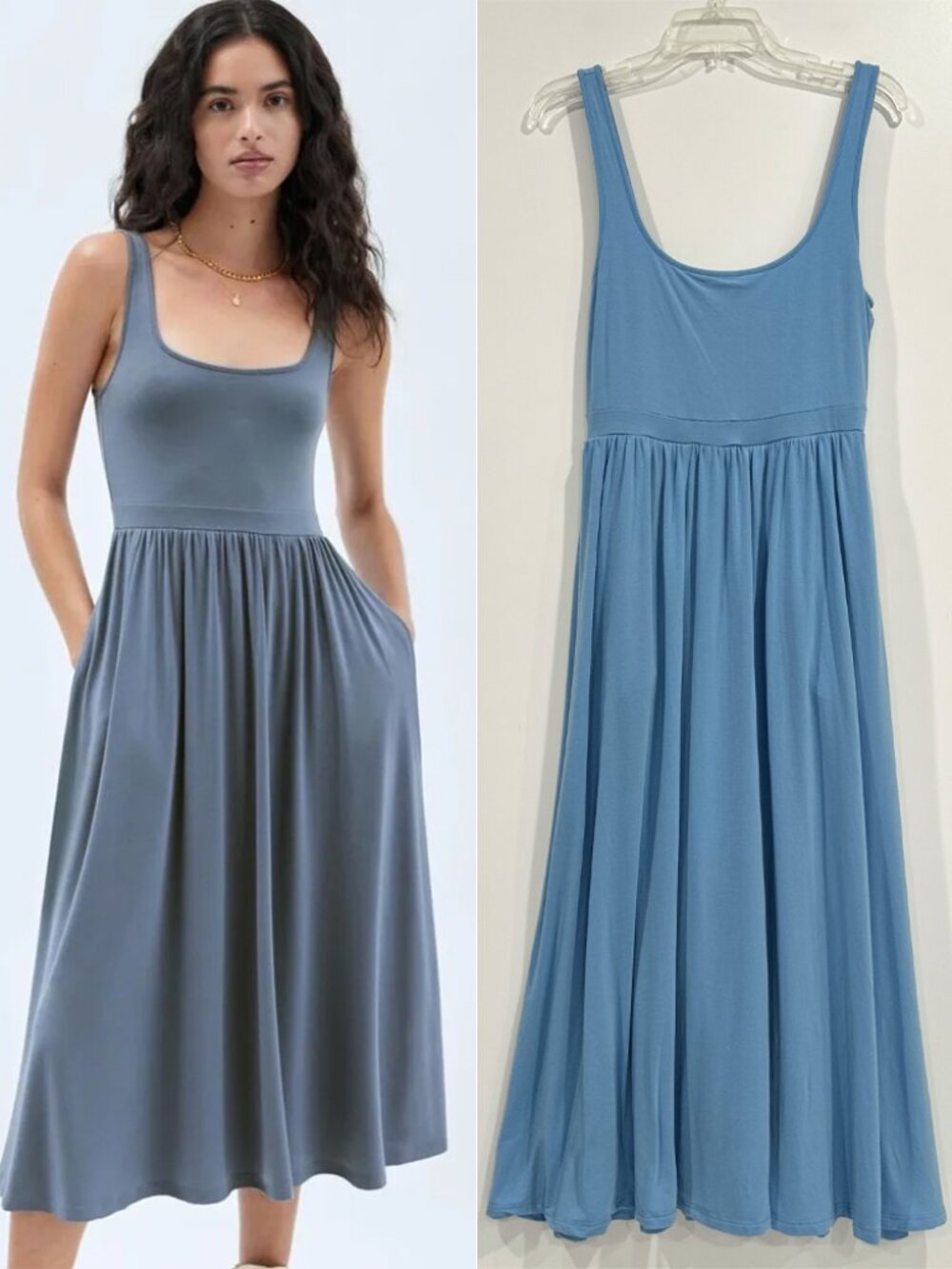 Aritzia Wilfred Market Midi Dress - soft & stretchy w/ pockets